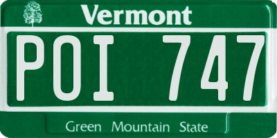 VT license plate POI747