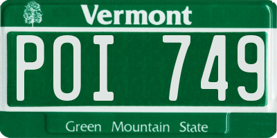 VT license plate POI749