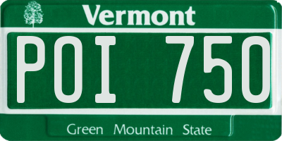 VT license plate POI750