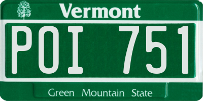 VT license plate POI751