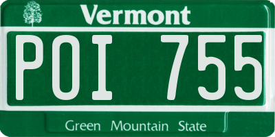 VT license plate POI755