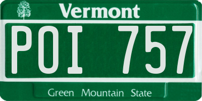 VT license plate POI757