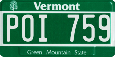 VT license plate POI759