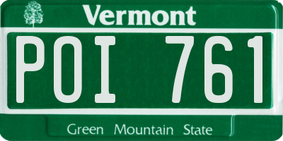 VT license plate POI761