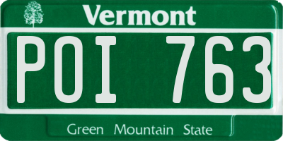 VT license plate POI763
