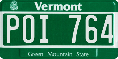 VT license plate POI764