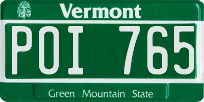 VT license plate POI765