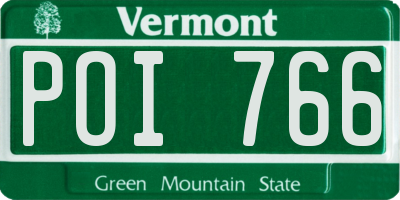 VT license plate POI766
