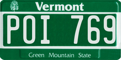 VT license plate POI769
