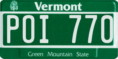 VT license plate POI770