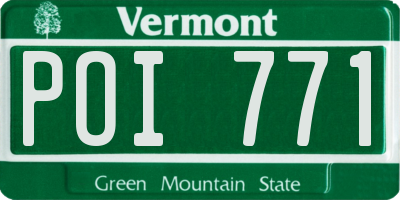 VT license plate POI771