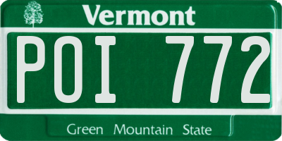 VT license plate POI772