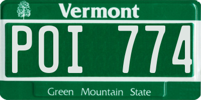 VT license plate POI774