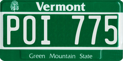 VT license plate POI775