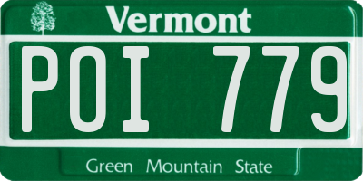 VT license plate POI779