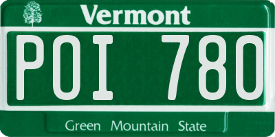 VT license plate POI780