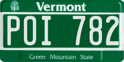 VT license plate POI782