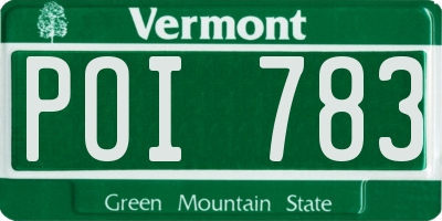 VT license plate POI783
