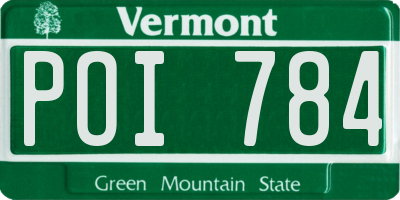 VT license plate POI784