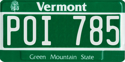 VT license plate POI785