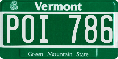 VT license plate POI786