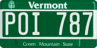 VT license plate POI787