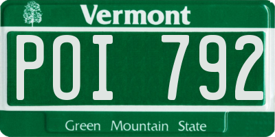 VT license plate POI792