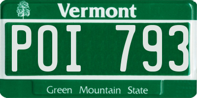 VT license plate POI793