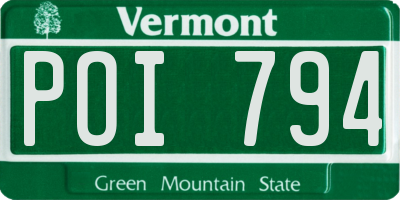 VT license plate POI794