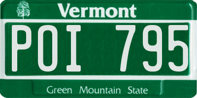 VT license plate POI795