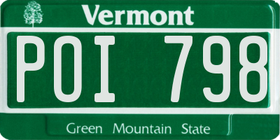 VT license plate POI798