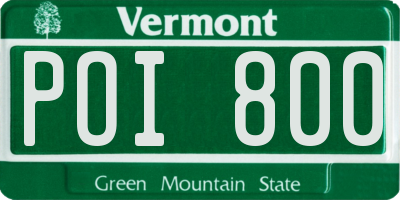 VT license plate POI800