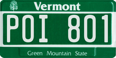 VT license plate POI801