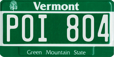 VT license plate POI804