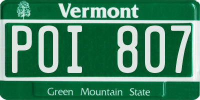 VT license plate POI807