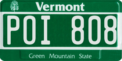 VT license plate POI808