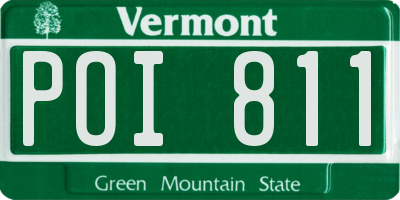 VT license plate POI811