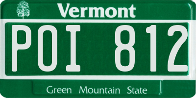 VT license plate POI812