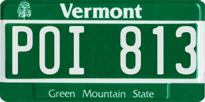 VT license plate POI813