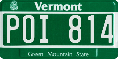 VT license plate POI814