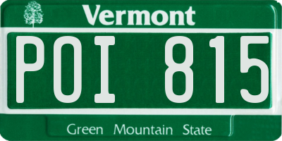 VT license plate POI815