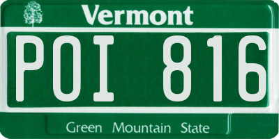 VT license plate POI816
