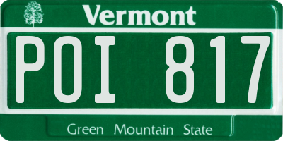 VT license plate POI817