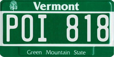 VT license plate POI818