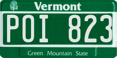 VT license plate POI823