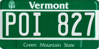 VT license plate POI827