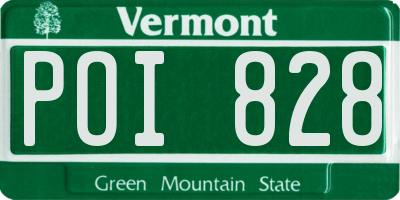 VT license plate POI828