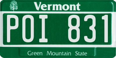 VT license plate POI831