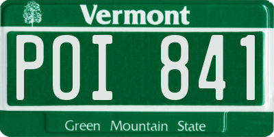 VT license plate POI841
