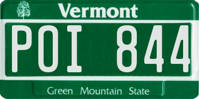 VT license plate POI844